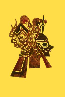 traditional Chinese paper-cut works, closeup of photo