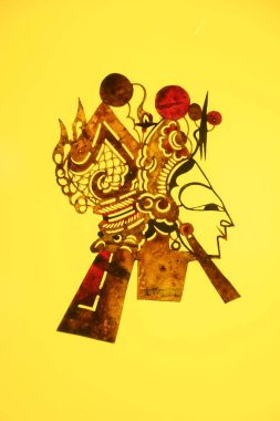 traditional Chinese paper-cut works, closeup of photo