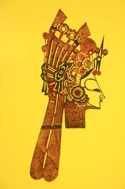 traditional Chinese paper-cut works, closeup of photo