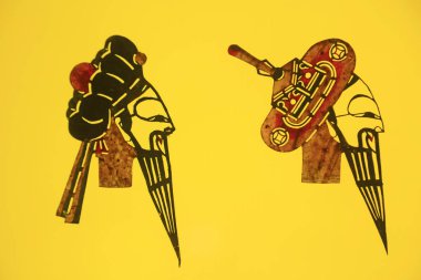 traditional Chinese paper-cut works, closeup of photo