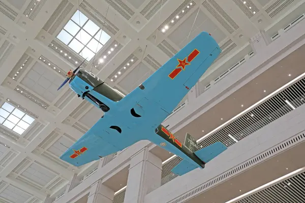 Pekin - 28 Haziran 2019: Savaşçılar havada asılı, Çin Halk Devrimci Askeri Müzesi, Pekin, Çin