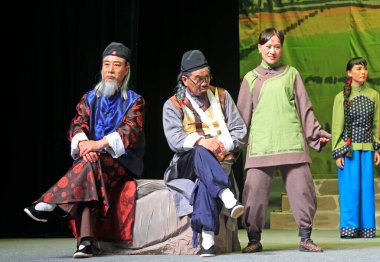 LUANNAN COUNTY - 18 AĞUSTOS: Kadim kostüm PingJu 