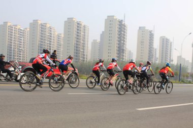 Luannan County - 17 Ekim 2015: bisiklet yarışı sahası, Luannan County, Hebei, Çin, 17 Ekim 201