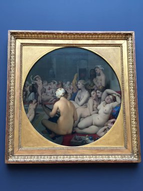 Paris - 17 Nisan 2016: Ünlü tablolar, Le Louvre Müzesi, Paris, Franc