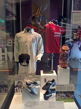 Manchester - 27 Temmuz: Ulusal futbol müzesinde sergiler, 27 Temmuz 2016, Manchester, İngiltere.