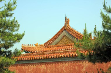 Jöleli fayanslar, Çin antik mimari manzarası, Chin.