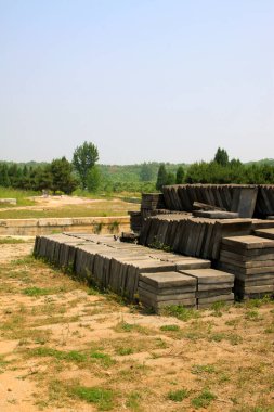 Boş tuğla, yakın plan fotoğraf.