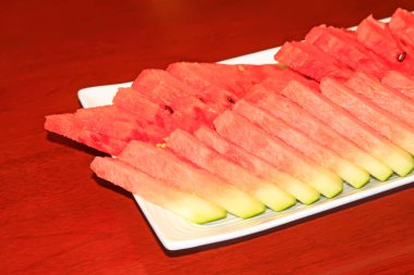 Karpuz dilimleri, yakın plan fotoğraf.