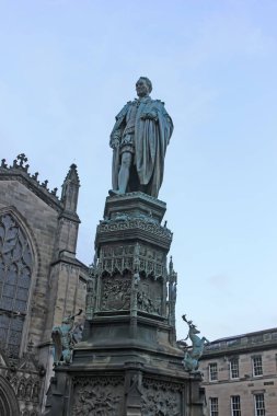 Edinburgh - 21 Aralık: Buckingham Dükü heykeli, 21 Aralık 2015, Edinburgh, İngiltere.