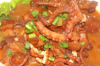 Çin yemekleri, fotoğrafa yakın çekim.