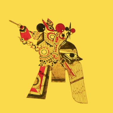 traditional Chinese paper-cut works, closeup of photo