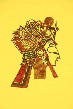 traditional Chinese paper-cut works, closeup of photo