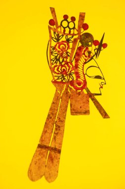 traditional Chinese paper-cut works, closeup of photo