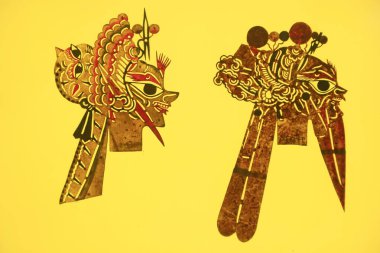 traditional Chinese paper-cut works, closeup of photo