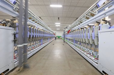 Tangshan City - 20 Ekim 2016: spin fabrikasında, Tangshan City, Hebei, Chin