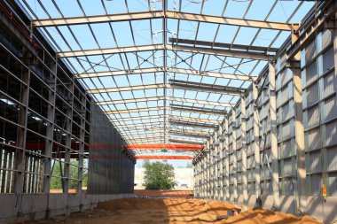 Fabrika inşaatının çerçeve yapısı