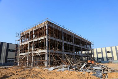 Tamamlanmamış inşaat oturuşu, fotoğrafa yakın çekim