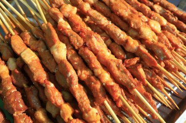 Çin atıştırmalıkları et teli, yakın plan fotoğraf.