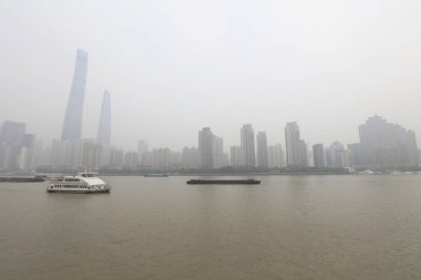 Şangay Bund Haze 'de, Şangay City, Çin