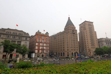 Şangay - 29 Mayıs 2018 Şangay Bund Mimari Sahnesi, Şangay Şehri, Çin