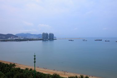 Sanya Şehri, Hainan - 31 Mart 2019: Sanya Körfezi Sahnesi, Sanya Şehri, Hainan Eyaleti, Çin