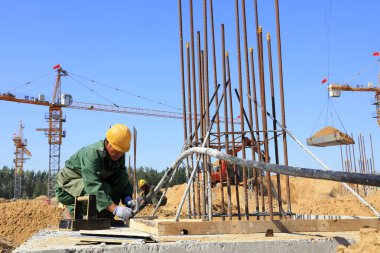 Luannan County - 28 Eylül 2016 'da inşaat işçileri, 28 Eylül 2016' da, Luannan County, Hebei, Çin