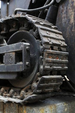 Terk edilmiş kömür madeni tırtılı, Kailuan ulusal maden parkında, 2 Ocak 2014 'te, Tangshan City, Hebei, Çin. 