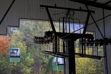 Dağdaki kablo, fotoğrafa yakın çekim