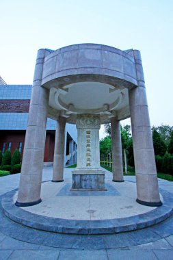 Shijiazhuang - 27 Nisan: mermer anıt, Kuzey Çin askeri şehit mezarlığı, 27 Nisan 2015, Shijiazhuang şehri, Çin