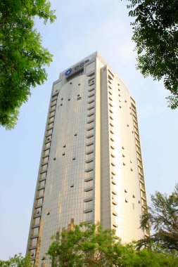 Shijiazhuang - 27 Nisan 2015, Çin inşaat bankası binası, Shijiazhuang şehri, Hebei, Çin