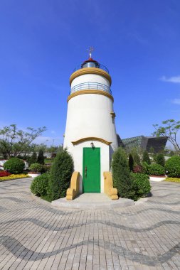 Tangshan City - 28 Mayıs 2016: Macao Guia deniz feneri minyatür manzarası, Tangshan City, Hebei Eyaleti, Chin