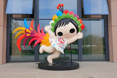 Tangshan City - 19 Haziran 2016: Çin geleneksel folkloru Hua Xianzi imajı, Tangshan City, Hebei Eyaleti, Chin