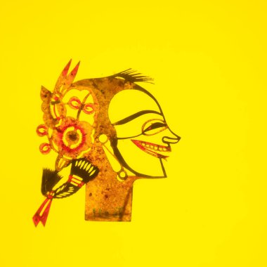 traditional Chinese paper-cut works, closeup of photo