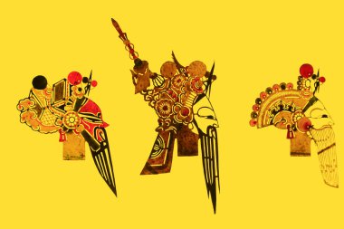 traditional Chinese paper-cut works, closeup of photo