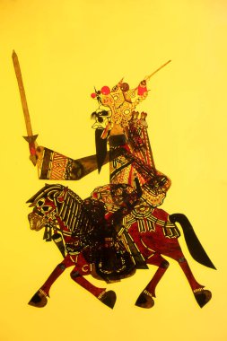 traditional Chinese paper-cut works, closeup of photo