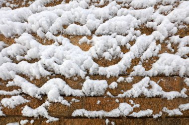 Kayalık duvarlarda kar