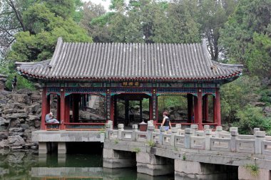 23 Mayıs 2014 'te Pekin, Çin' de Pekin Parkı 'ndaki Haopuji mimari manzarası