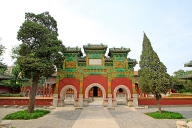 BEIJING - 23 Mayıs: geleneksel Çin mimari tarzı kemer, 23 Mayıs 2014 tarihinde, Pekin, Chin