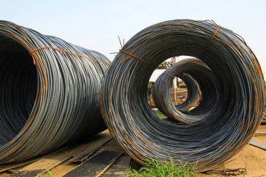 Oksitlenme paslı güçlendirilmiş çelik çubuk, fotoğrafa yakın çekim