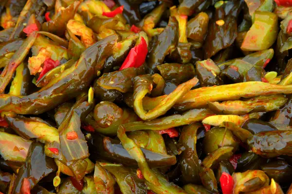 Geleneksel Çin tuzlu yemekleri, yakın plan fotoğraf.