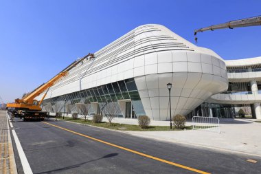 İnşaat alanı, fotoğrafa yakın çekim.