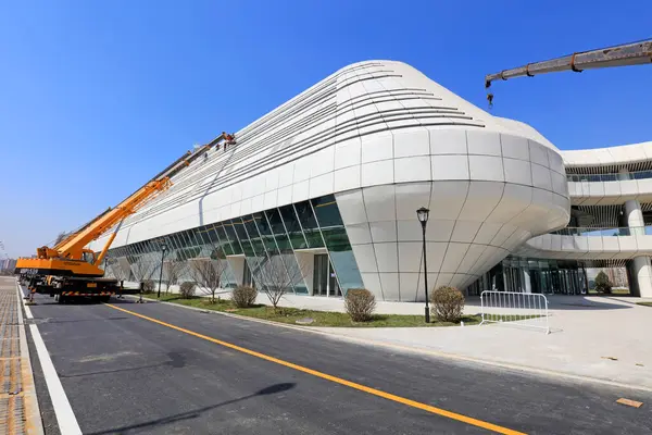 İnşaat alanı, fotoğrafa yakın çekim.