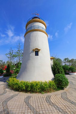 Tangshan City - 28 Mayıs 2016: Macao Guia deniz feneri minyatür manzarası, Tangshan City, Hebei Eyaleti, Chin