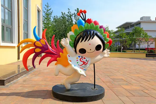 Tangshan City - 19 Haziran 2016: Çin geleneksel folkloru Hua Xianzi imajı, Tangshan City, Hebei Eyaleti, Chin