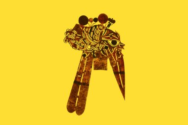 traditional Chinese paper-cut works, closeup of photo