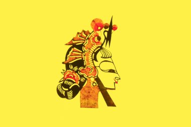 traditional Chinese paper-cut works, closeup of photo