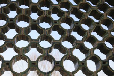 Kaplamalı kiremit duvar dokusu, fotoğrafın yakın çekimi