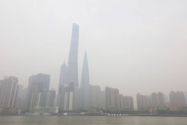 Şangay Bund Haze 'de, Şangay City, Çin