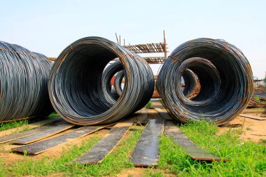 Oksitlenme paslı güçlendirilmiş çelik çubuk, fotoğrafa yakın çekim