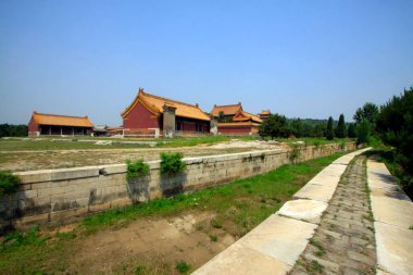 Antik Çin geleneksel mimari tarzı manzara, fotoğrafa yakın çekim